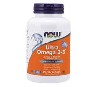 NOW Ultra Omega-3 con vitamina D, 300 DHA / 600 EPA, 90 capsule molli