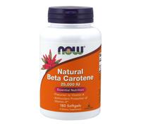 NOW Vitamina A, beta-carotene naturale, 25000 UI, 180 capsule softgel