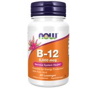 NOW Vitamina B12 con acido folico (Vitamina B12 + acido folico con acido folico), 5000 mcg, 60 losanghe