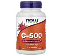 Now Foods Integratore Vitamina C 500 mg con Rosa canina - 250 compresse