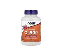NOW Vitamina C-500 masticabile, gusto ciliegia, 100 compresse Integratore alimentare