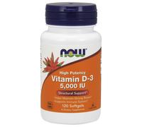 NOW Vitamina D3, 5000 UI, 120 capsule softgel