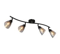 Nowa Deckenleuchte Deckenlampe 4 Luci Schwenkbar Nero Metallo Vetro 70cm