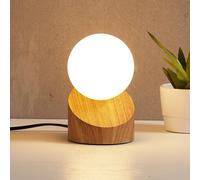 Nowa Lampada da tavolo LED Alisa con base in look legno Nowa