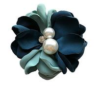 Nowbetter Spilla da donna con fiocco e camelia, per abito da sposa, con perle borchiate, spilla da cravatta per matrimonio, decorazione per feste - verde