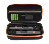NOWHYX Custodia per microfono wireless compatibile con sistema JB-L wireless a due microfoni, borsa da viaggio portatile a doppio microfono per canto o karaok-e per batterie adattatore ricevitore