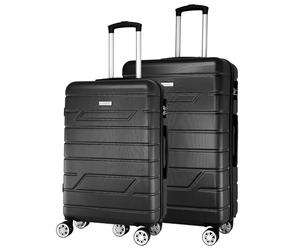 NOWI Bergamo - Valigetta da viaggio impermeabile, 8 ruote, girevole a 360°, aste telescopiche, interno completamente foderato, Nero , SET 2tl., Moderno ed elegante, linee pulite, elegante e