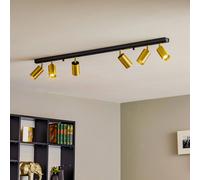 Nowodvorski Lighting Faretto da soffitto Eye Spot a 6 luci, nero/ottone Nowodvorski Lighting