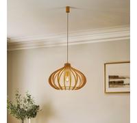 Nowodvorski Lighting Lampada a sospensione Ika ID con paralume a lamelle di legno Ø51cm Nowodvorski Lighting