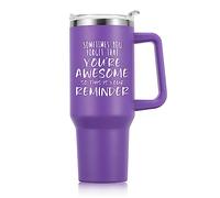 NOWWISH Bicchiere con manico, regalo ispiratorio per le donne, a volte dimenticarti di essere fantastico, regalo di compleanno per sua mamma e moglie sorella - viola