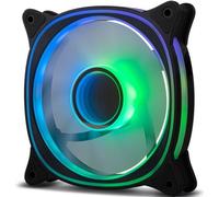 NOX XTREME PRODUCTS Hummer V-FAN - Ventola per case PC da 120 mm, Infinity Mirror ARGB, 9 pale traslucide, cuscinetti idraulici, angoli in gomma, nero