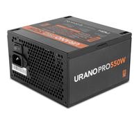 NOX URANO PRO 550W Bronze - Alimentatore 550W, certificato 80 PLUS Bronze, ATX MB, SATA, EPS, PCIE, 12V, Molex, ventola PWN 120mm, tensione automatica (100-240V), nero.