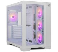 NOX XTREME PRODUCTS ASTRA- Semitorre Micro ATX;ATX, laterale e frontale in vetro temperato, ventilatori EASYLINK LED ARGB, fino a 10 ventole, grafiche di grandi dimensioni, USB 3.0, bianco