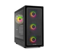 NOX Xtreme Products Hummer Aero - Semitower ATX | M-ATX | ITX Include 4 ventole ARGB PWM 140 mm, Frontal Mesh, Laterale Vetro Temperato, USB-C e USB 3.0, Supporto GPU da 420 mm, Filtro Magnetico