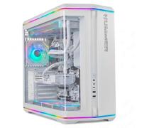 NOX XTREME PRODUCTS Hummer Anvil - Case PC ATX|M-ATX|ITX, Vetro Temprato Anteriore e Laterale Curvo, 5 Ventole ARGB PWM Incluse (Spazio per 8), Strisce LED, USB Tipo-C, Bianco