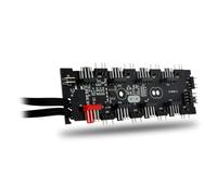 NOX XTREME PRODUCTS HUMMER D-HUB - Hub ARGB e PWM a 18 porte per il gioco su PC, controllo di ventole e illuminazione, connessione SATA e controllo a bordo, nero