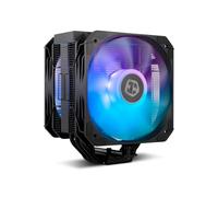 NOX XTREME PRODUCTS Hummer H-200 ARGB - Dissipatore CPU Doppia Ventola 130mm, 6 Heatpipe Rame, TDP 230W, Illuminazione ARGB Sincronizzabile, PWM, Compatibile con Intel e AMD, Nero