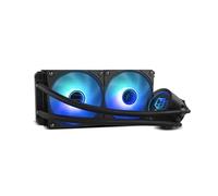 NOX XTREME PRODUCTS HUMMER M-240 - Raffreddamento a liquido ARGB, Intel e AMD, 2 ventole da 120 mm, PMW, pompa con base in rame a effetto specchio infinito, doppio radiatore in alluminio, nero