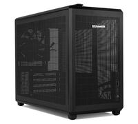 NOX XTREME PRODUCTS Hummer Refresh - Case PC Mini Tower Micro ATX/ITX Trasportabile, Design Full Mesh, Ventola PWM 120mm inclusa, Spazio per 5 Ventole, USB-C e 3.0, Nero