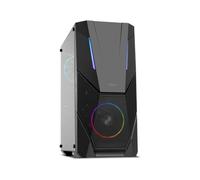 NOX XTREME PRODUCTS Infinity Delta -NXINFTYDELTA - Striscia LED ARGB ATX-Micro ATX-ITX semitower, lato acrilico, 2 ventole ArGB 120mm preinstallate, USB 3.0, spazio per un massimo di 8 ventole, nero