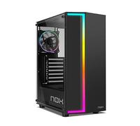 NOX XTREME PRODUCTS INFINITY GAMMA - Mid-Tower ATX/M-ATX/ITX ARGB Dynamic Rainbow, pannello laterale in vetro temperato, ventola ARGB da 120 mm preinstallata, USB 3.0, nero