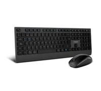 NOX XTREME PRODUCTS Lite Duo - Tastiera e Mouse Wireless Bluetooth 5.2 e 2,4 GHz, Layout Spagnolo, Tasti Silenziosi, Mouse Ottico con DPI Regolabile, Compatibile con Windows e macOS, Colore Nero