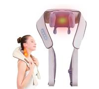 Noxa Massager, Noxa Neck and Shoulder Massager, Rechargeable Portable with Heat, 45/50° Steady Heat, 3-Speed Massage for Pain Relief Deep TissueS (Beige)
