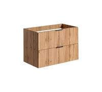 NOXERA - Mobile sottolavello, 80 cm, 2 cassetti, colore: rovere wotan, elegante mobile da appendere