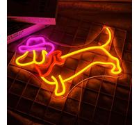NOXET Cowdog Segno al neon Cane Segni al neon Dimmable per la decorazione della parete Segno al neon Segno LED con telecomando Luci a LED per la camera da letto Bar Partito Neon Segno del cane