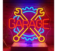 NOXET Garage Insegne al neon Chiave inglese Insegna al neon per decorazioni da parete Garage Insegne al neon a LED per papà Garage Uomini Grotta Officina riparazioni auto Officina Bar Pub Casa