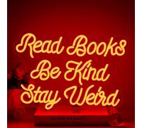 NOXET Read Books Segni al Neon per la decorazione della parete con luci al Neon USB con interruttore dimmerabile Segno rosso lettura Biblioteca Libreria Essere gentile Neon Segno luminoso per teen