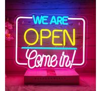NOXET We Are Open Come in Insegna al neon Insegne al neon aperte Insegne a LED aperte colorate Lettera aperta Luce al neon per ristorante Coffee Bar Club Shop Supermercato Insegna aziendale