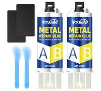 NoxGule 200ml Colla Bicomponente,Colla Metallo,Colla Epossidica Bicomponente,Resistente Alle Alte Temperature,Utilizzato per Riparare Fori e Crepe in Tubi Metallici,In Acciaio Inossidabile Industriali