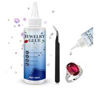 NoxGule Colla Per Strass Su Tessuti, Colla Strass e Gioielli Su Tessuto, Strass Termoadesivi per Tessuti, Trasparenza Curata, Resistente ai Lavaggi, Rhinestone Glue per Strass, Perle, Glitter, 150ml