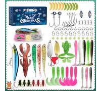 NoxGule Esche da Pesca, Esche Artificiali Spinning, Kit pesca Mare, Cassetta da pesca Completa, per Attrezzatura da Pesca, per Pesca in Acqua Dolce Salata, Perfetti Regali Natale per Papà Nonni,83PCS