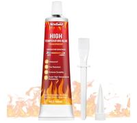 NoxGule Silicone Alta Temperatura, Silicone Trasparente, silicone Alte Temperature, Sigillante Impermeabile Adatto per Caminetti, Stufe, Forni, Forni a Microonde e Piani Cottura a Induzione,100 ml
