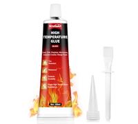 NoxGule Silicone Alte Temperature, Colla Alte Temperature, Sigillante Alte Temperature, Calore Fino 1000 Gradi, per Porta Forno, Stufe, Camino, Vetro, Microonde, Griglie, Cappa Aspirante,100ml