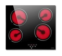 Noxton Piano Cottura 4 Fuochi Elettrico 6000W 60cm in Vetroceramica Cucina in Vetro Applicabile per Maggior Pentola con Controlli Touch Timer Serratura di Sicurezza