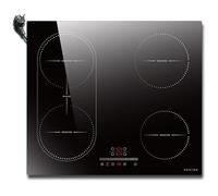 NOXTON Piano Cottura a Induzione 4 Fuochi, 3500W Piani Cottura Elettrici Domino Incasso con Spina, 60cm Piastra Induzione con Flex Zone nero, Toccare, Sensore Sicurezza Bambini Blocco, 220 V-240 V