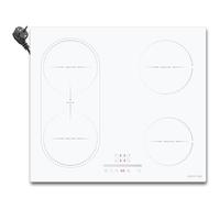 NOXTON Piano Cottura a Induzione 4 Fuochi, 3500W Piani Cottura Elettrici Domino Incasso con Spina, 60cm Piastra Induzione con Flessible Zone, Toccare, Sensore Sicurezza Blocco, Bianco