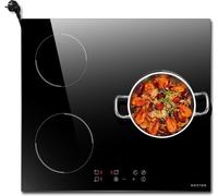 Noxton Piano Cottura Induzione 3 Fuochi,Piastra ad Elettrico 60cm Toccre Controll con Spina, 3500W Piastra Induzione di Timer,9 Livello di Potenza,Spegnimento Automatico,Indicazione Calore