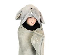 NOXXIEZ Animale Elefante Cappuccio Coccoloso Accogliente Coperta 130 X 100 CM