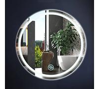 NOYHHAV Specchio trucco con luci Specchio bagno rotondo Specchio trucco Specchio bagno con luce Interruttore touch LED tricolore（Taglia 50CM）