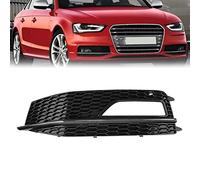 NOZADO Di Copri Griglia Fendinebbia Adatto for Audi A4 B8 S4 Sline Facelift 2013 2014 2015 ABS Paraurti Anteriore Luci Proiettore Fendinebbia Griglia Frontale Nero Opaco (Size : Black chrome left)