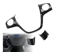 NOZADO Set di 3 pezzi/confezione Accessori per Auto, Coprivolante, Adesivi Decorativi, Adatti per Ford Focus 3 MK3 2012-2014, Kuga 2013-2015, Rivestimento Interno per Volante, Adesivi per Modelli