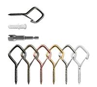 NOZLIHMH 5/10/30/60pcs Multicolor Quadrato Scatto Gancio di Sicurezza Vite Fissa Anti Caduta Luce Gancio Fibbie for Bonsai ganci appesi(Black,60pcs)