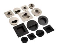 NOZLIHMH Maniglia invisibile per mobili da incasso in acciaio inox (BX07-nero, 50 mm, 4 pezzi)