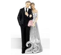 Nozze d'argento 25 Anni matrimonio Cake Topper bomboniera in resina cm.18,50 by Mandorle bomboniere