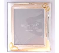 NOZZE D'ORO 50° ANNIVERSARIO DI MATRIMONIO CORNICE 925 ARGENTO 34x30 FOTO 25x20