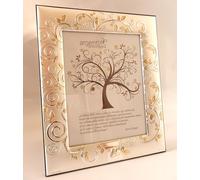 NOZZE D'ORO 50° ANNIVERSARIO DI MATRIMONIO CORNICE PORTAFOTO MAXI IN ARGENTO L'ALBERO DELLA VITA cm34x30 FOTO cm25x20 FASCIA cm5 PORTAFOTOGRAFIE -> TUA IN 48h